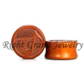 China Suppliers 16mm Brown Color Leaf Fake Wooden Plugs